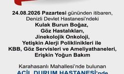 Denizli Devlet Hastanesi’nde bazı birimler Acil Durum Hastanesi’ne taşınıyor