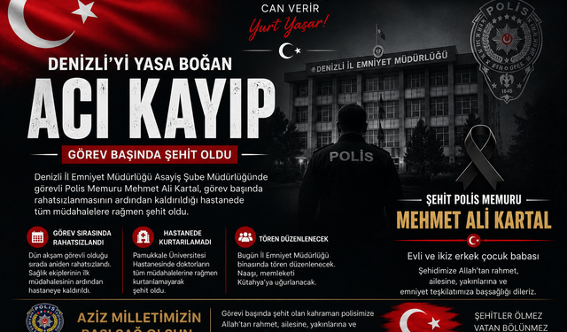 Denizli'yi Yasa Boğan Acı Kayıp: Polis Memuru Mehmet Ali Kartal Şehit Oldu
