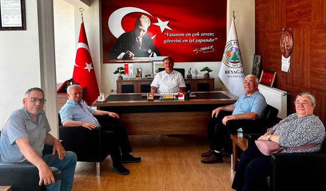 Beyağaç Belediyesi’nde Mustafa Duran’a anlamlı ziyaret