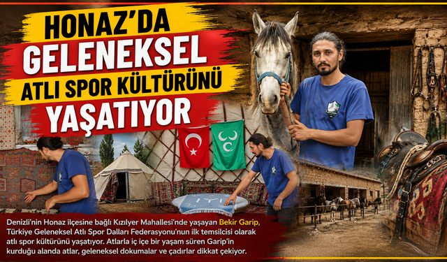 Honaz’da geleneksel atlı spor kültürünü yaşatıyor