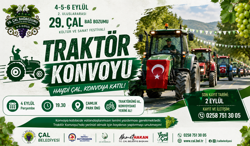 Çal’da traktör konvoyu için davet: “Haydi Çal, Konvoya Katıl!”