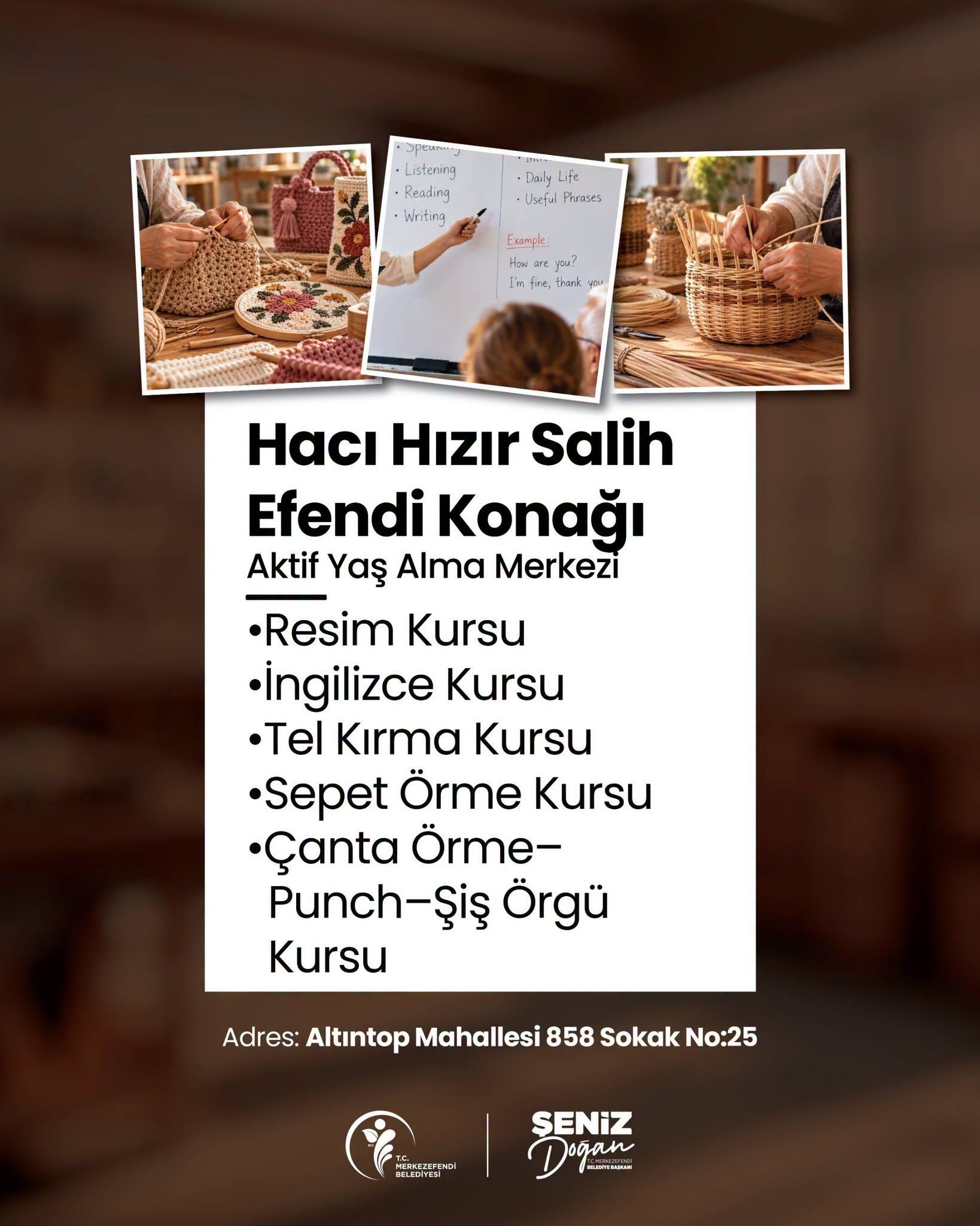 Merkezefendi̇’de Akti̇f Yaş Alma Merkezleri̇nde Kurs Kayitlari Başladi (1)