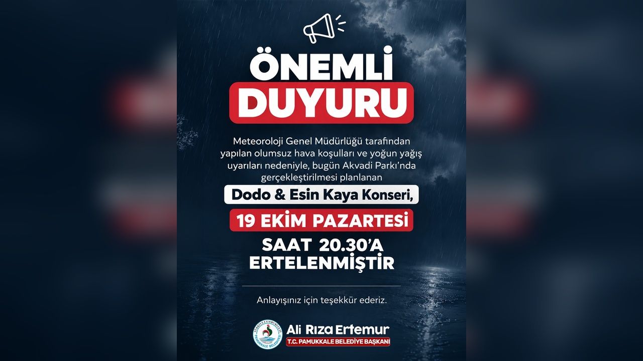 Pamukkale’de Dodo & Esin Kaya Konseri Ertelendi